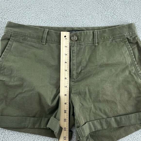 Banana Republic Womens Olive Green Cotton Blend Shorts Size 4 5782 - Picture 5 of 8